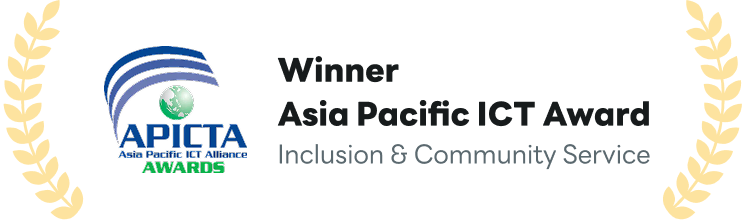 รางวัล Asia Pacific ICT Award สาขา Inclusion & Community Service