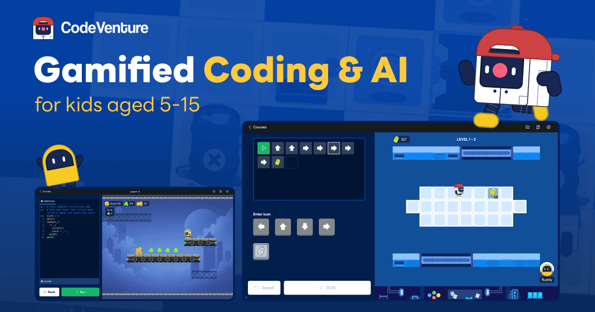 CodeVenture — 5–15 岁儿童通过游戏学习 Coding 与 AI，免费体验 | CodeVenture